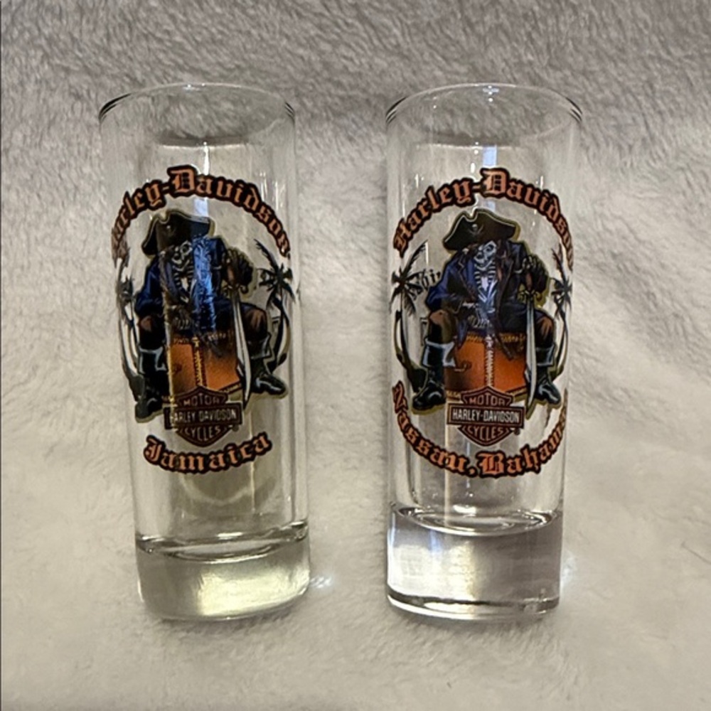 Harley Davidson tall shot glasses - Bahamas & Jamaica